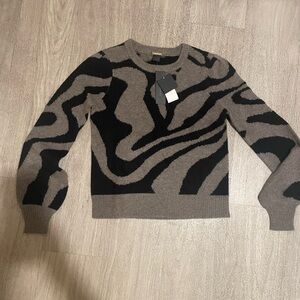 Magaschoni Black and Gray Cashmere Sweater S new
